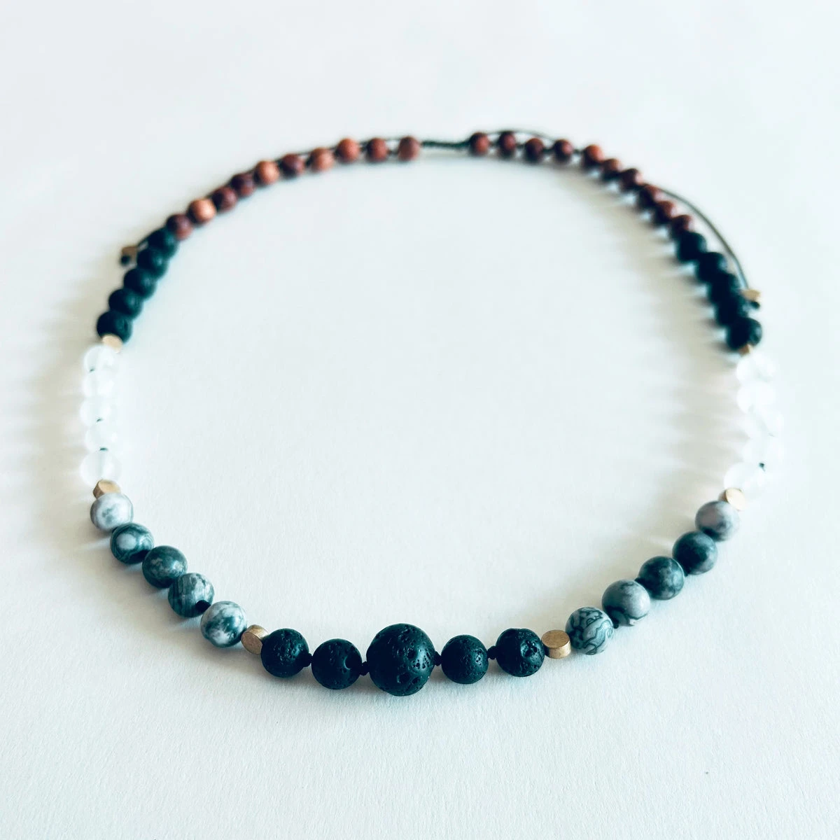 Diffuser Necklace | Black Lava Stone