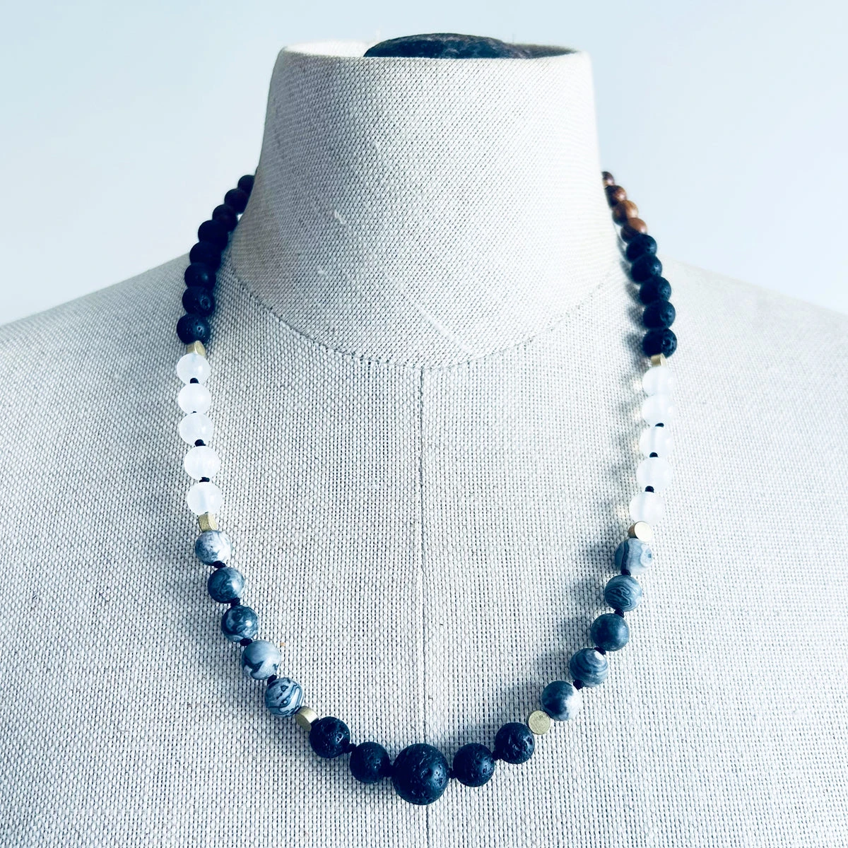Diffuser Necklace | Black Lava Stone