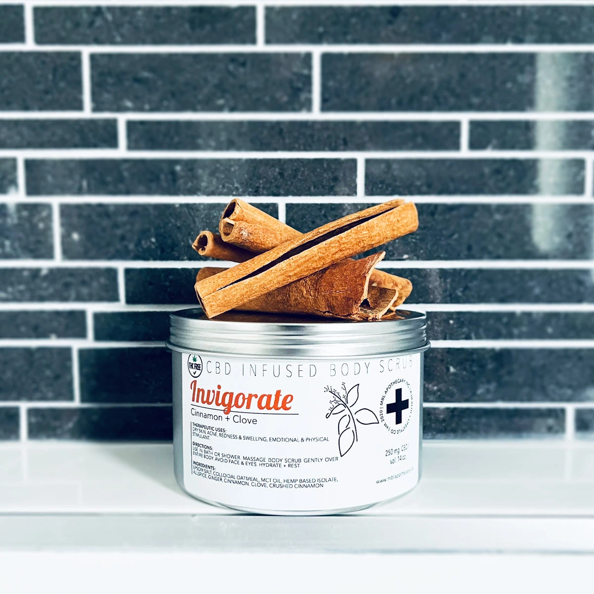 CBD Infused Body Scrub | Invigorate | Cinnamon + Clove