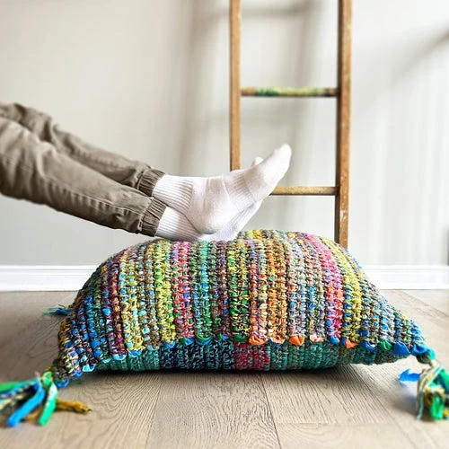ECO Pouf | No. 7 | Wool, Silk + Cotton
