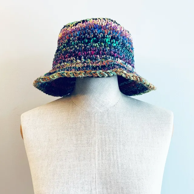 Load image into Gallery viewer, Crochet Bucket Hat | Noro Multi
