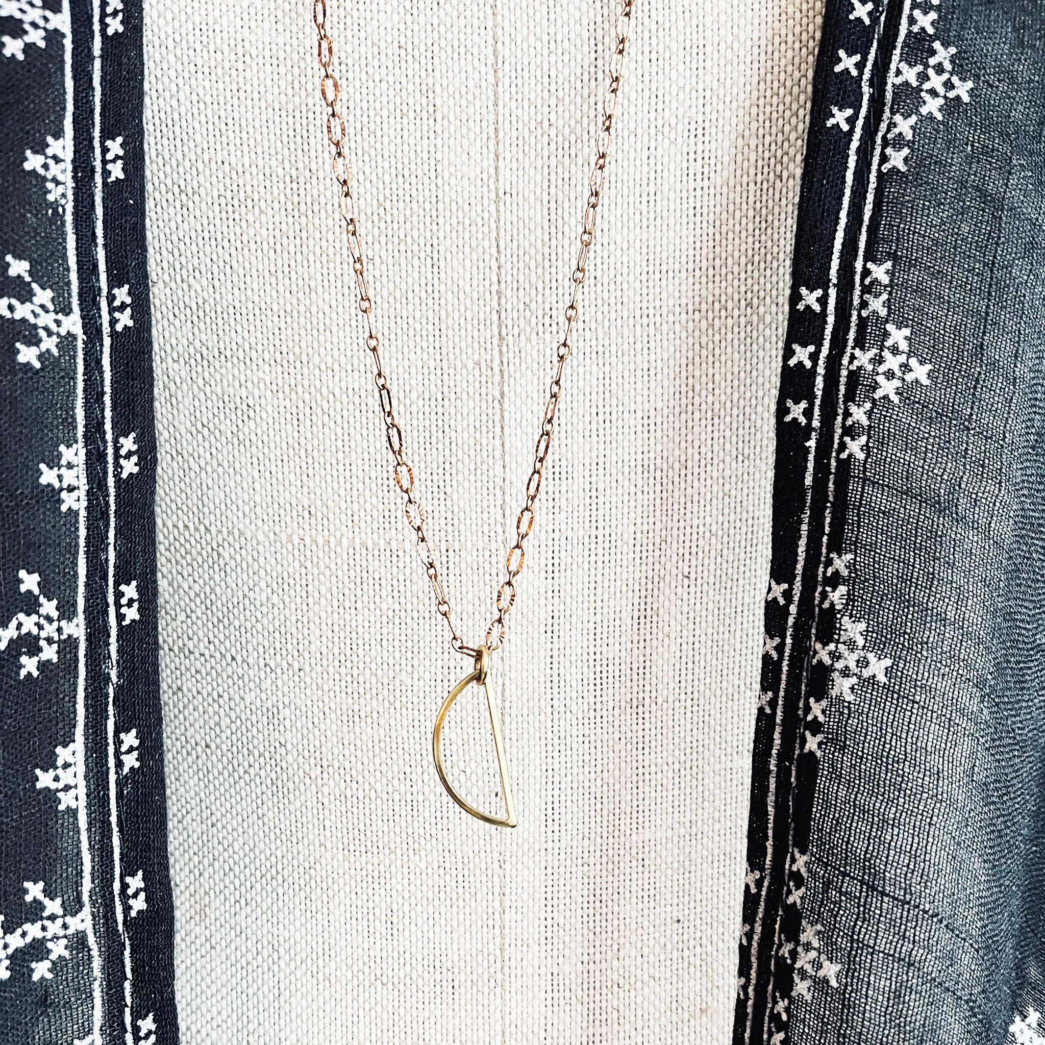 Half Moon Brass Necklace