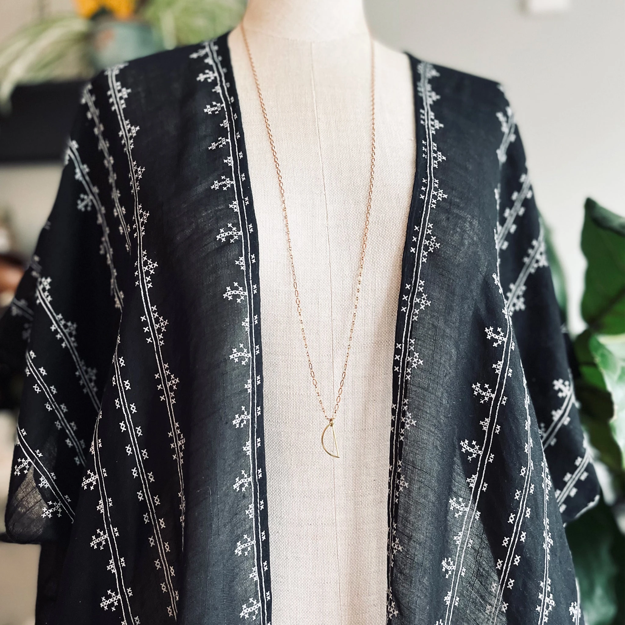 Half Moon Brass Necklace