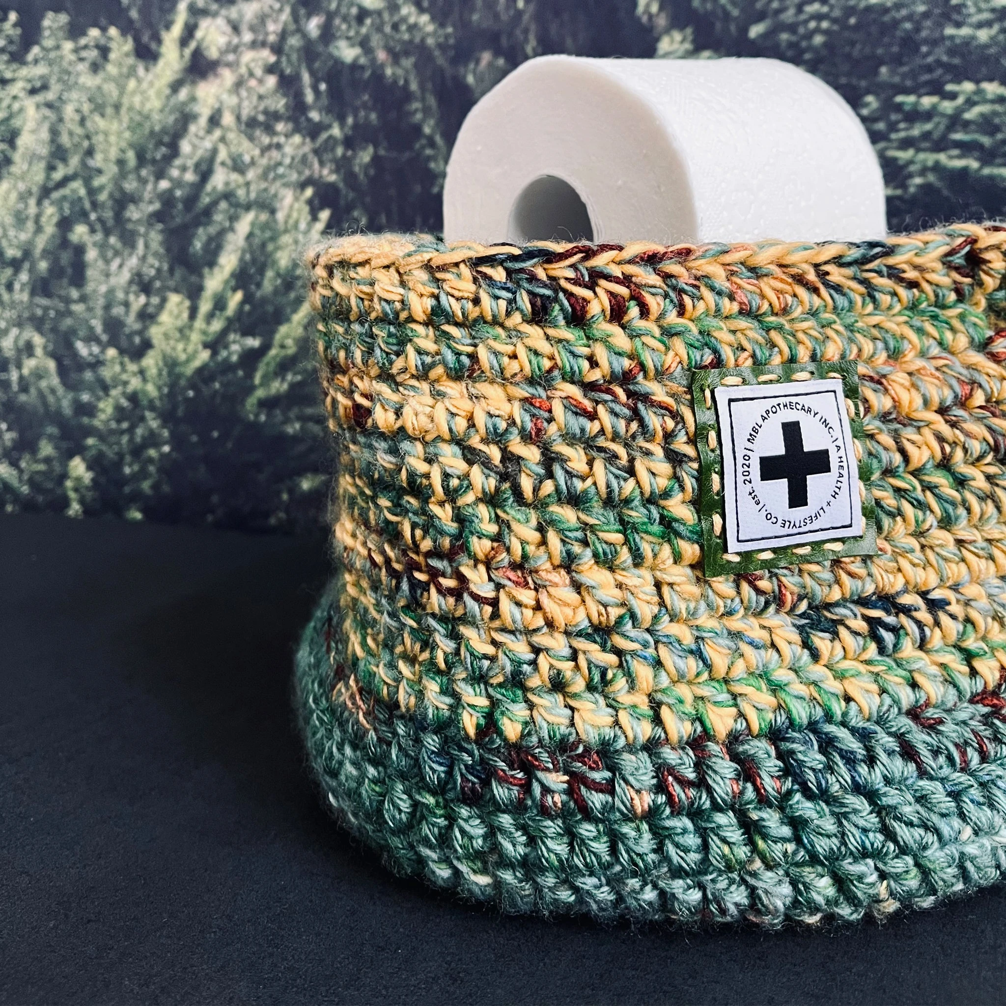 Lopsided Crochet Basket | Dandelion | 10"