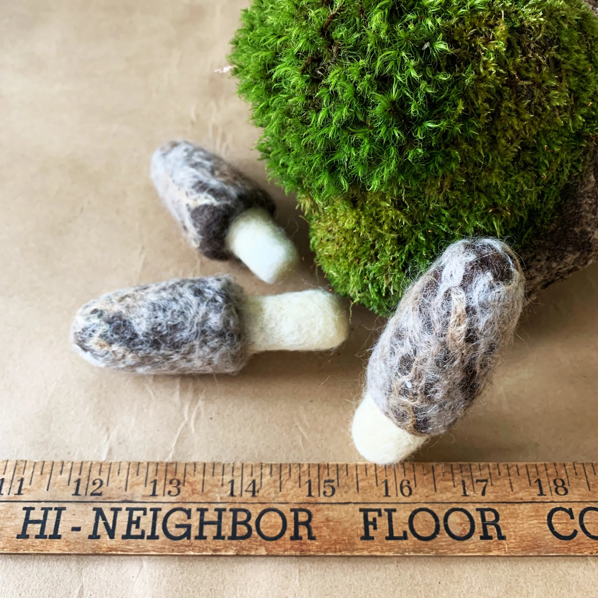 Felted Mushrooms | Morels | Set of 3
