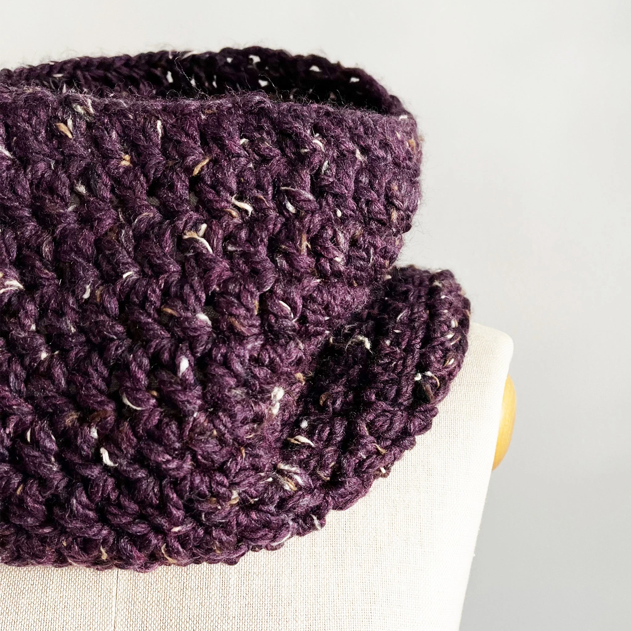 Relaxed Cowl Scarf | Eggplant